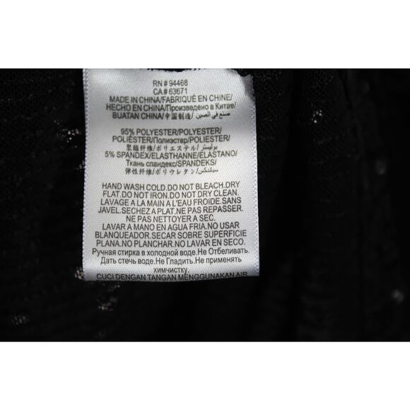 BCBGeneration Mesh Sequin Top Size Medium Black Semi Sheer - Picture 5 of 6